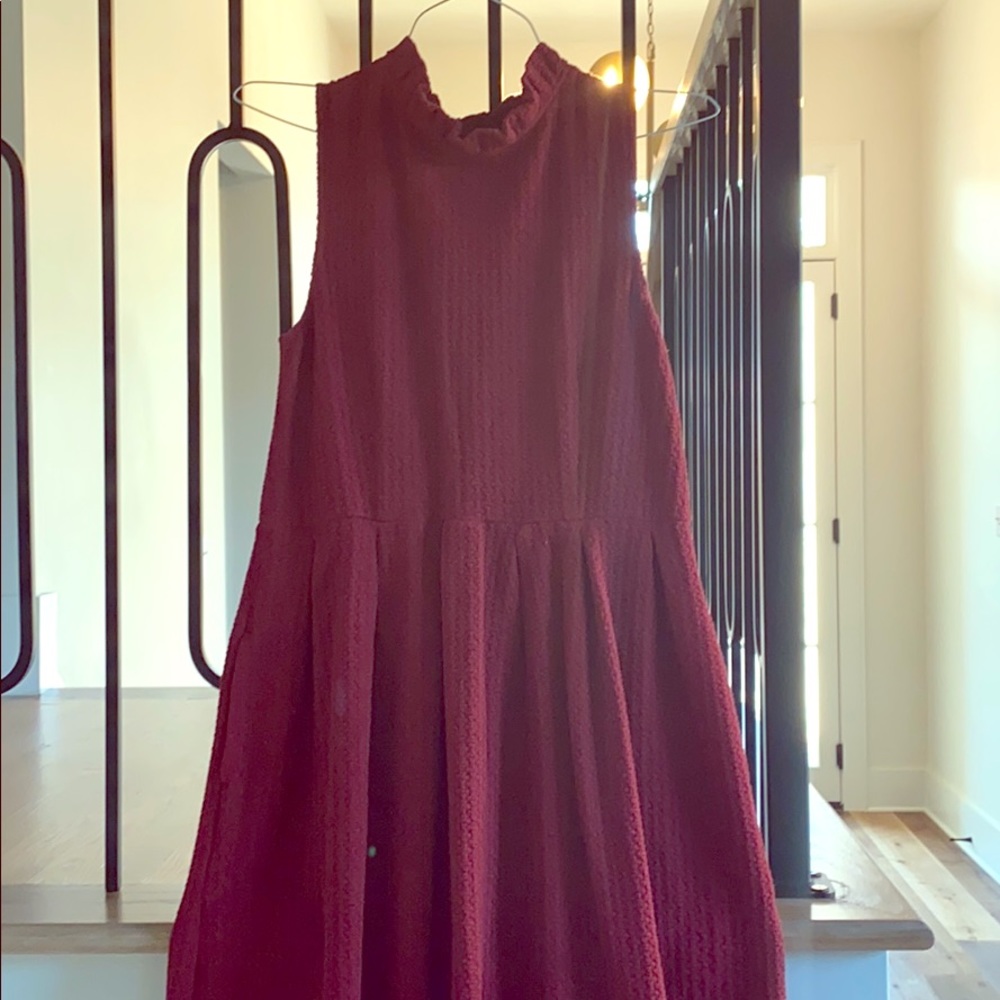 Ganni for Anthropologie red knit dress